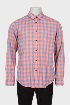 Men's two-tone checked shirt