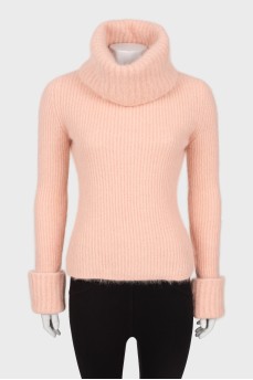 Pink short pile sweater