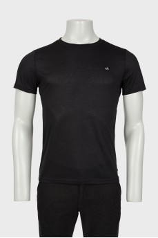 Men's black T-shirt with an embroidered logo