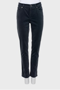 Gray velor trousers