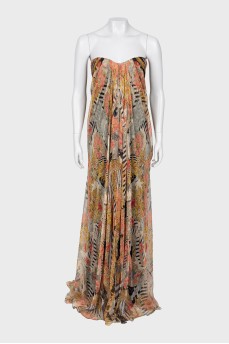 Printed silk maxi dress
