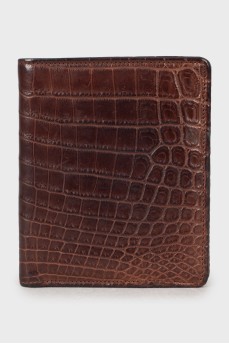 Men's leather wallet with embossing