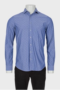 Men's blue printed shirt
