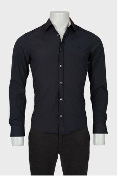 Men's black shirt with embroidered logo