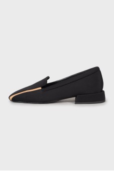 Textile square toe loafers