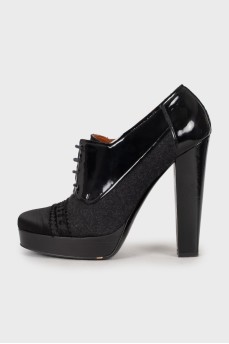 Combined high heel ankle boots