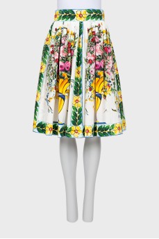 Full skirt in floral print
