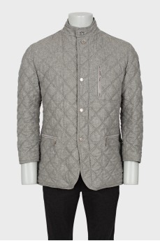 Men's gray quilted jacket