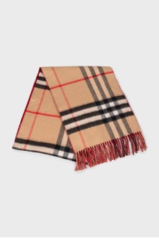 Checked cashmere scarf