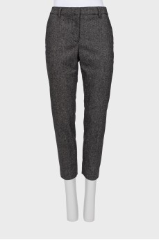 Gingham wool trousers