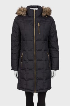 Black down jacket with gold fittings