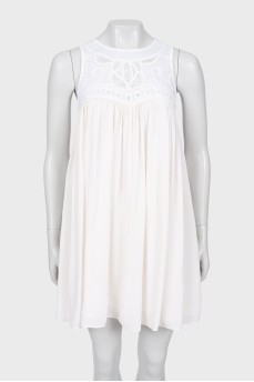 White dress with A-line pattern