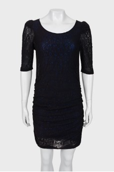 Lace dress with draping