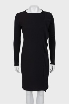 Wool dress with frill