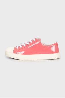 Pink patent leather sneakers