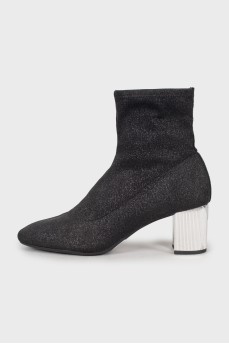 Textile ankle boots with glitter