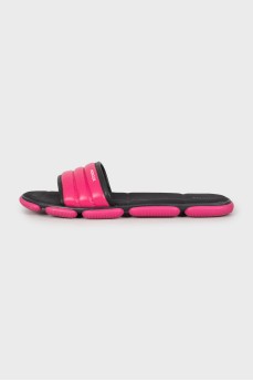 Two-tone leather slides