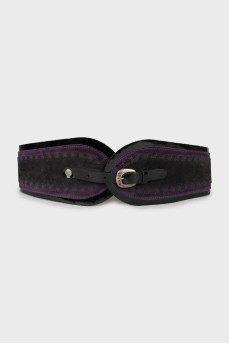 Combination belt with silver hardware