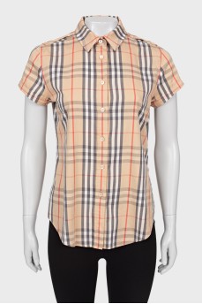 Short sleeve checkered shirt