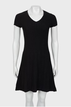Black mini dress with short sleeves