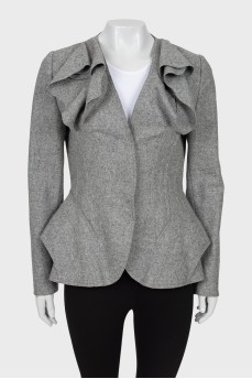 Wool jacket with ruffles