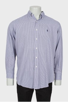 Men's checkered shirt with embroidered logo