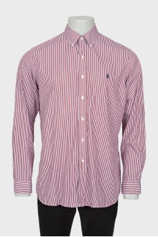 Men's striped shirt with embroidered logo