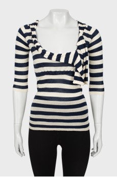 Striped top with 3/4 sleeves