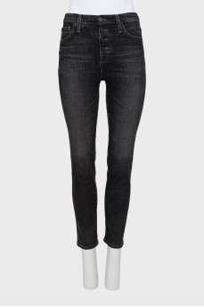 Dark grey high-waisted jeans 