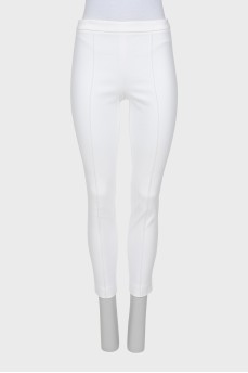 White high-waisted trousers