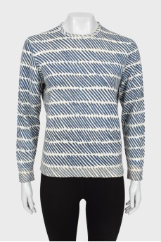 Sweater in dark blue print