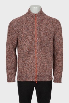 Men's knitted cardigan with zipper