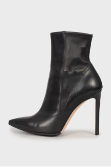 Leather stiletto ankle boots