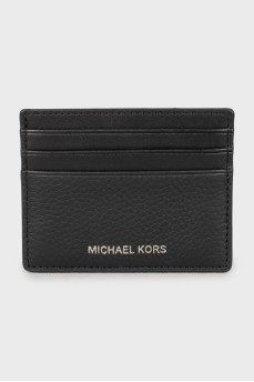 Men's leather cardholder with tag