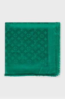 Green scarf in signature print