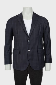 Men's fitted jacket in check