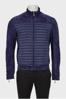 Men's jacket decorated with python skin