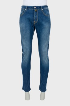 Men's jeans with silver hardware