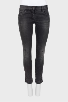 Black distressed jeans