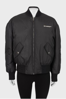 Insulated bomber jacket with brand logo