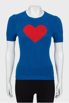 Knitted T-shirt with print