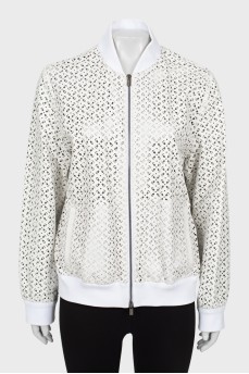 White leather jacket with perforations