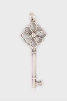 Silver pendant in the shape of a key