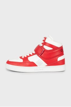 Two-tone leather sneakers