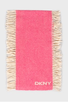 Wool scarf with brand logo