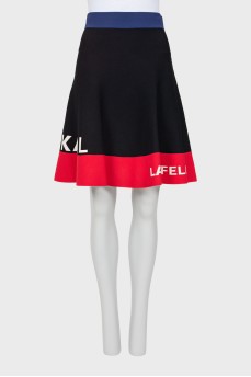 Mixed color skirt with logo