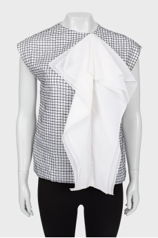 Ruffled checkered blouse