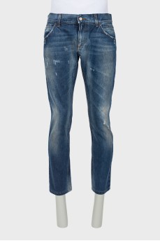Men's jeans with distressed effect