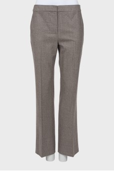 Straight-fit wool trousers
