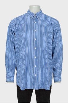 Men's striped shirt with brand logo